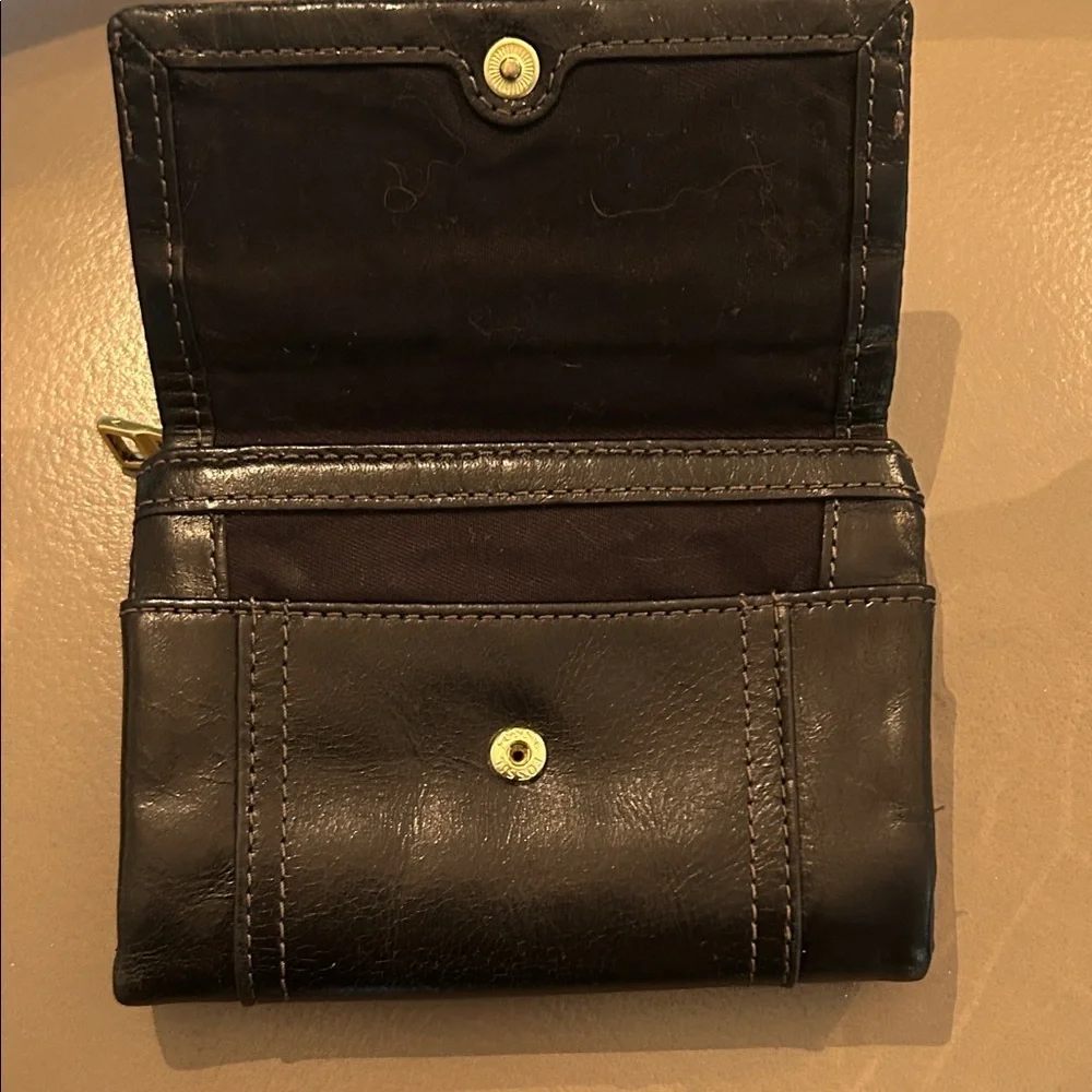 Fossil Black Leather Fold Wallet